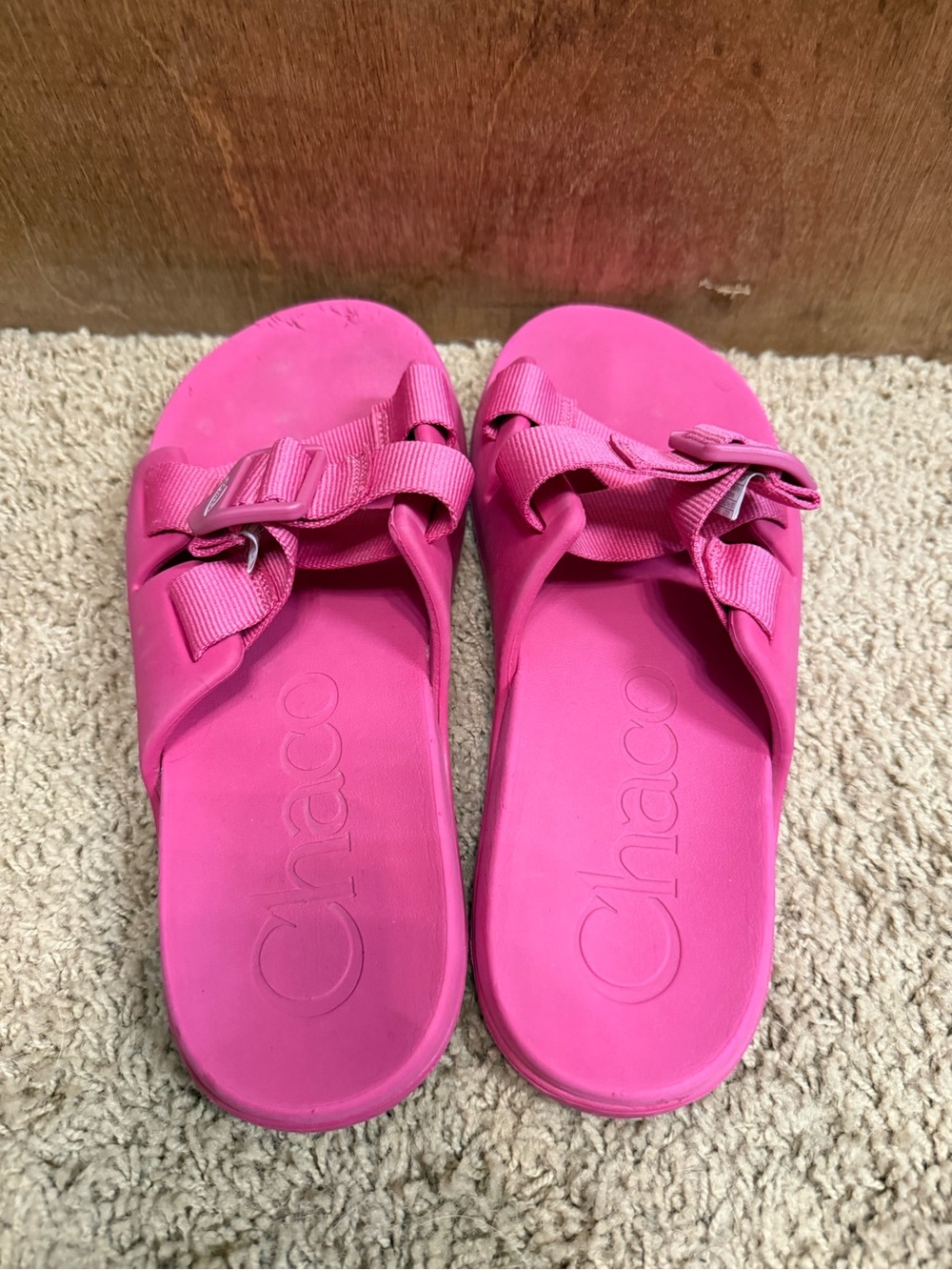 Chaco Women's Bright Pink Adjustable Slide Sandals